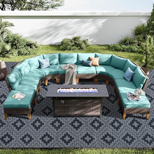 SAND MINE Waterproof Outdoor Rug 9x18 ft, Reversible Plastic Straw Area Rug - Image 6