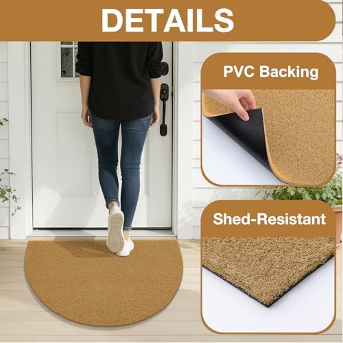 OLANLY Half Circle Door Mat 47x32, Low Profile Doormat - Image 4