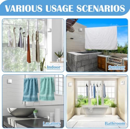 Upgrade-Retractable Clothesline Indoor, Non-Sagging Outdoor Clothes Line - Image 5