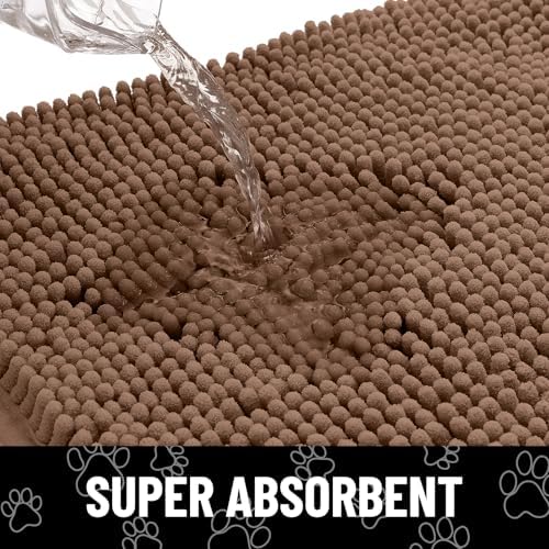 Smiry Dog Door Mat for Muddy Paws, Absorbent Non Slip Dirt Trapper - Image 5