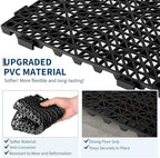50-Pack Interlocking Drain Floor Tiles, Modular Cushioned Rubber Flooring - Image 3