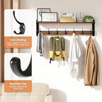 Oraich Wall Hooks with Shelf, 28.7 Inch Coat Rack Wall Mount with Hook - Image 4