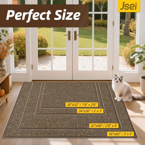 JSEI Dirt Trapper Door Mat 20" x 32", Non-Slip Washable Doormats - Image 3