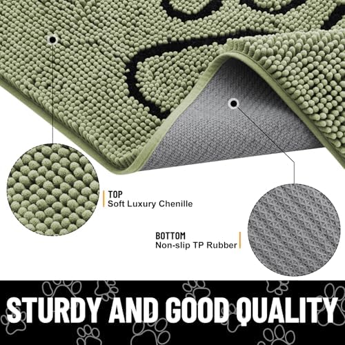 Smiry Dog Door Mat for Muddy Paws, Absorbent Non Slip Dirt Trapper - Image 5