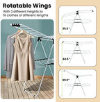 COSTWAY Clothes Drying Rack, Foldable 2 Tier Clothing Laundry Rack - Image 4