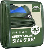 RAINDEWAY 6x8 Feet Tarps Heavy Duty Waterproof 10.5 Mil Outdoor Small Tarp by RAINDEWAY