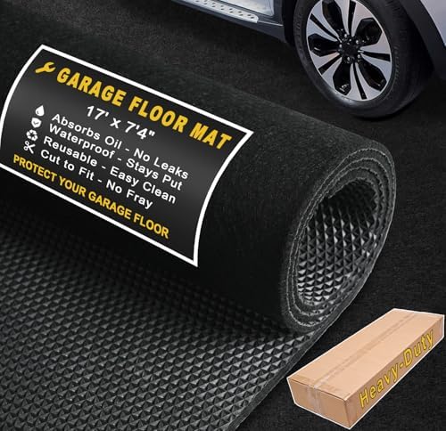 Heavy-Duty Garage Floor Mat 17' x 7'4" by Golener