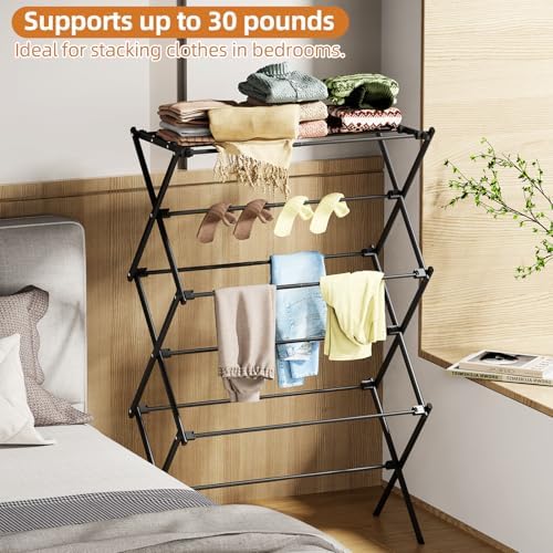 Drying Rack Clothing, 3-Tier Clothes Drying Rack Foldable, Antirust Laundry - Image 6
