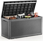 PatioZen 120 Gallon Deck Box, Resin Outdoor Storage Box by OutdoorLivingPerfected