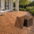 Acacia Wood Interlocking Deck Tiles by KORVYAL