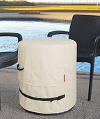 Porch Shield Patio Round Cooler Bar Table Cover 19.5”D x 21“H, Light Tan - Image 6