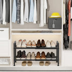 Expandable Shoe Rack for Closet, 2-Tier Shoe Storage - Image 2