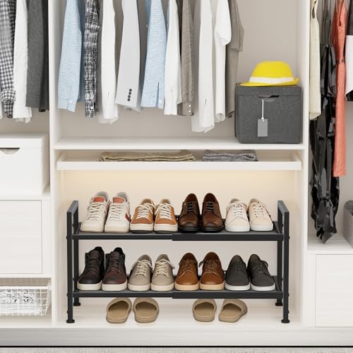 Expandable Shoe Rack for Closet, 2-Tier Shoe Storage - Image 2