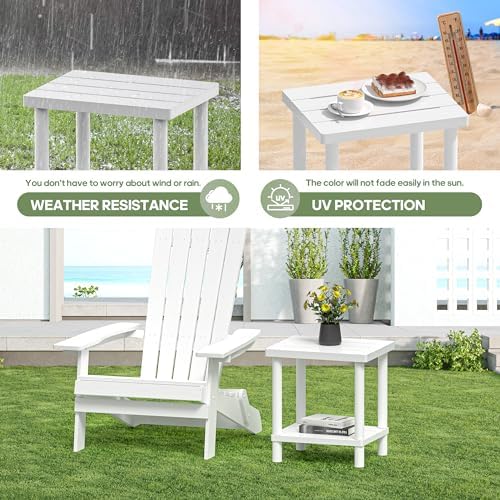 LEJANEOYE Outdoor Side Table, 2-Tier Small Outdoor Table - Image 6