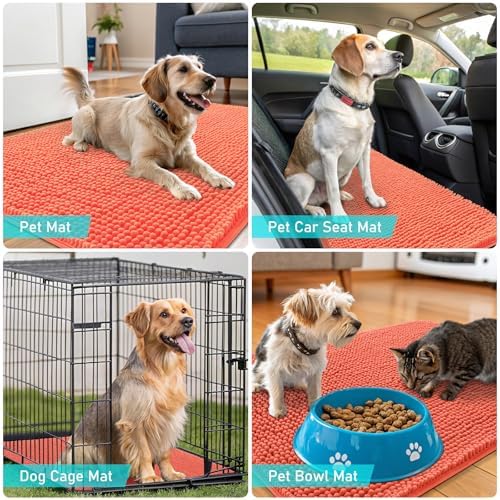 OLANLY Dog Door Mat for Muddy Paws 70x46, Super Absorbent Chenille Mud Mat - Image 7
