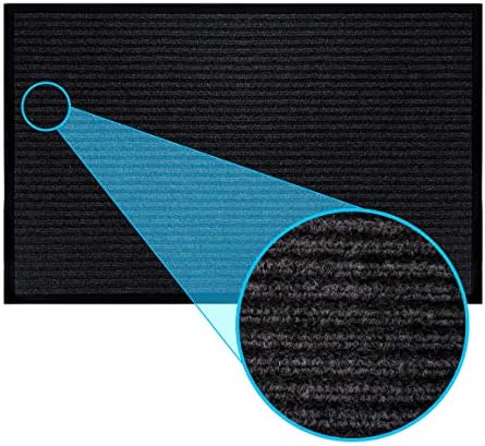 LuxUrux Striped Black Door Mat by LuxUrux