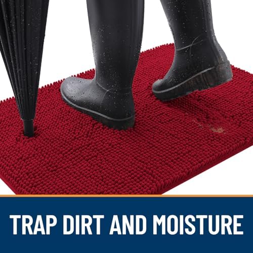 OLANLY Dog Door Mat for Muddy Paws 54x24, Super Absorbent Chenille Mud Mat - Image 2