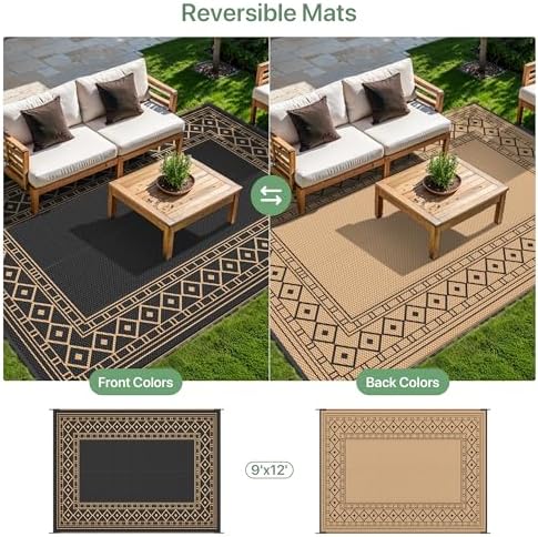 GENIMO Outdoor Rug, Waterproof Plastic Rugs - Image 5
