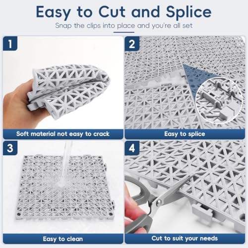 Interlocking Drainage Tiles 24PCS Modular Interlocking Cushion 12" x 12" - Image 4
