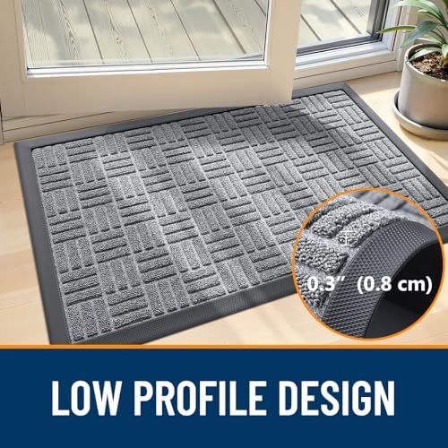 OLANLY Front Door Mat Outside Entrance 47x23, Heavy-Duty Rubber Doormat - Image 4
