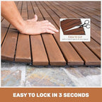 Acacia Wood Interlocking Deck Tiles 30 Pcs, Waterproof and Easy Installation - Image 5