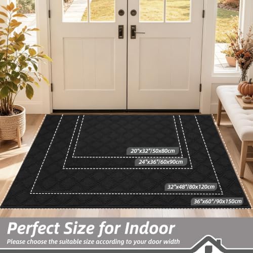 BEQHAUSE Dirt Trapper Door Mat 36" x 60" Non-Slip Washable - Image 2