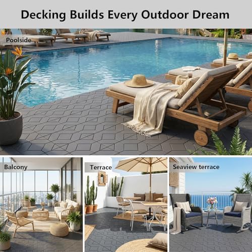 44 Interlocking Deck Tiles 12x12in +12 Edges Trim & 4 Corners - Image 6