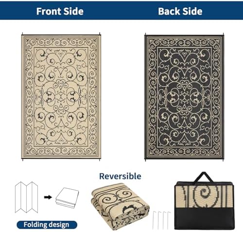 9x12 Outdoor Rug Waterproof Foldable Plastic Straw Carpet - Image 7