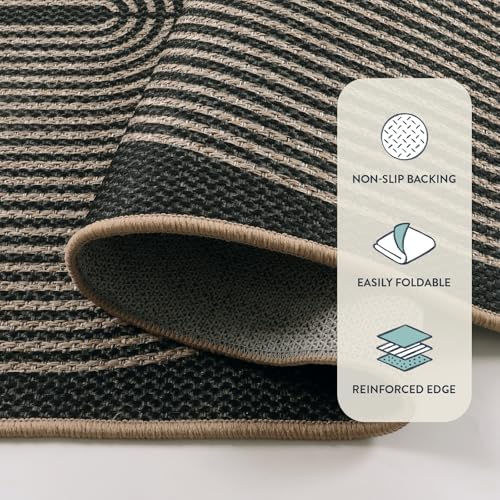 Lahome Modern Rainbow Easy Jute Carpet, Washable 5x7 Area Rugs - Image 4