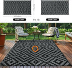 Kalafun Outdoor Patio Plastic Straw Rug, 9x18 ft - Image 3