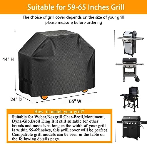 Aoretic Grill Cover 60 inches 600D 4.8 LB Heavy Duty - Image 2