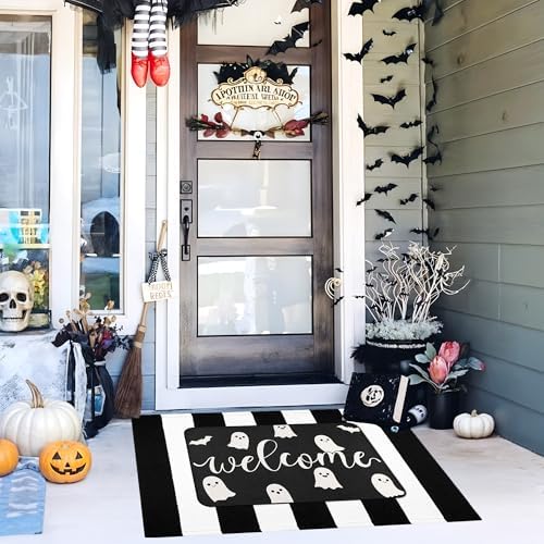Halloween Door Mat Set, Ghost Welcome Rug - Image 5
