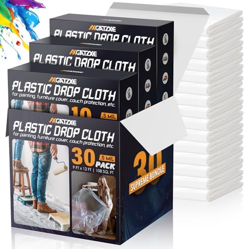 Axgatoxe 12 x 9 Ft Plastic Drop Cloths by AXgatoxe