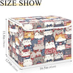 Bolaz Storage Bins with Lids and Handles, National Flag Cat Pattern Storage Box - Image 3