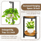 LASZOLA Hanging Plant Stand Holder Indoor Outdoor Tall, 4 Tier Black - Image 3