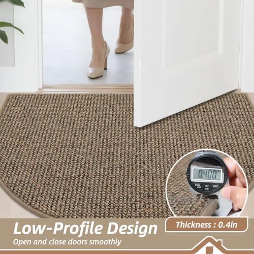 BEQHAUSE Dirt Trapper Door Mat Indoor 2 PCS Half Circle, 17x30 in - Image 7
