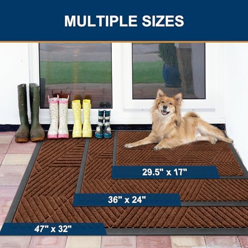 Smiry Front Door Mat Outside Entrance, Low Profile Rubber Doormat - Image 2