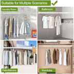 Kelisiting Foldable Clothes Drying Rack, 2 Fold Laundry Drying Rack Wall Mount - Image 4