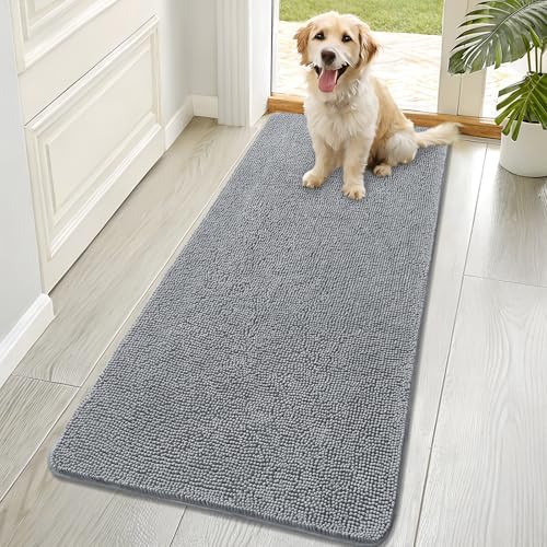 OLANLY Dog Door Mat for Muddy Paws 70x32, Super Absorbent Chenille Mud Mat by OLANLY