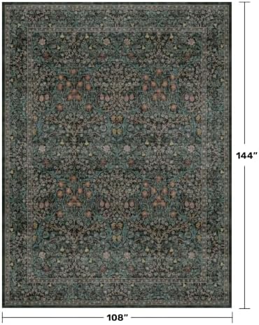 Washable Dark Green Rug for Living Room - Image 2