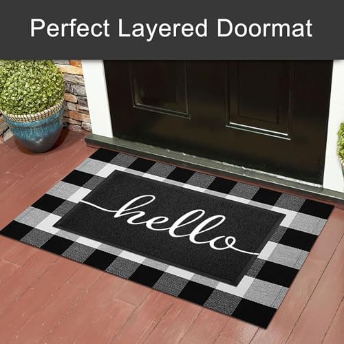 KILOCOCO Outdoor Mat Front Door Mat Welcome Mats Hello Doormats - Image 3