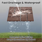 Plastic Interlocking Deck Tiles, 12x12 Inches Waterproof Outdoor Patio Flooring - Image 7