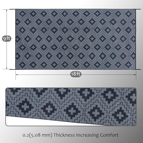 SAND MINE Waterproof Outdoor Rug 9x18 ft, Reversible Plastic Straw Area Rug - Image 2