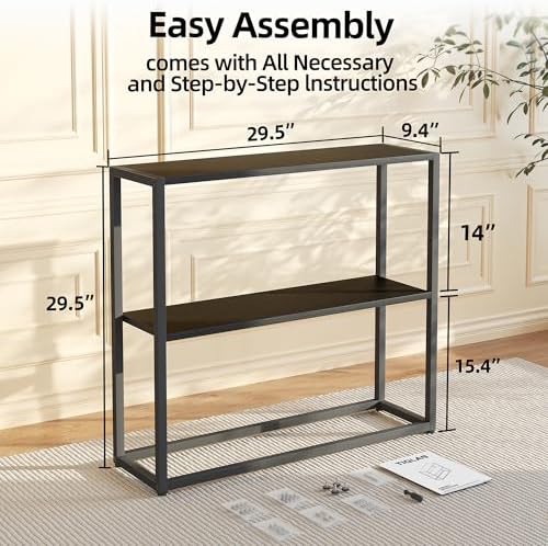 TIQLAB Small Entryway Table, 29.5" Narrow Console Table - Image 3