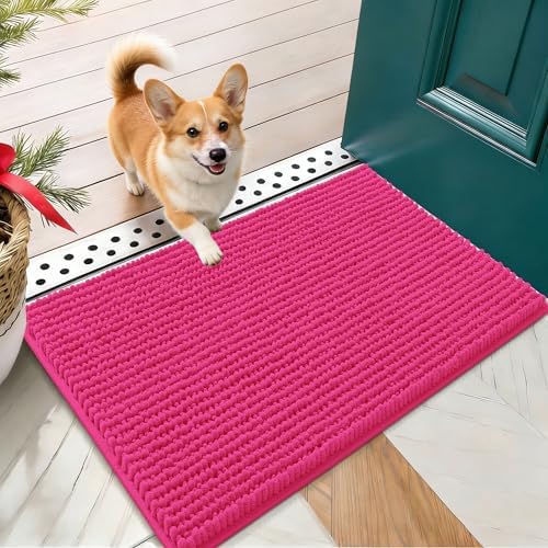 OLANLY Dog Door Mat for Muddy Paws 24x16, Extra Absorbent Chenille Mud Mat by OLANLY