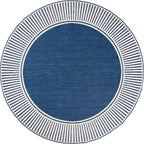 nuLOOM Asha Navy Bordered Power Loomed Indoor/Outdoor Area Rug - Image 2