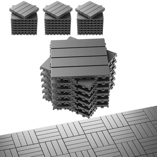 EchoDeck Interlocking Deck Tiles, 54 Pack Patio Tiles Outdoor Interlocking All by Unknown