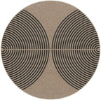 Lahome Modern Rainbow Round Rug, 6ft Easy Jute Brown Circle Patio Rug - Image 6