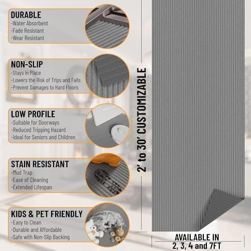 Ottomanso 7x9 Large Waterproof Floor Mat, Non-Slip Indoor Outdoor Door Mat - Image 3