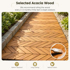 Goplus 30-Pack Acacia Wood Interlocking Deck Tiles - Image 5